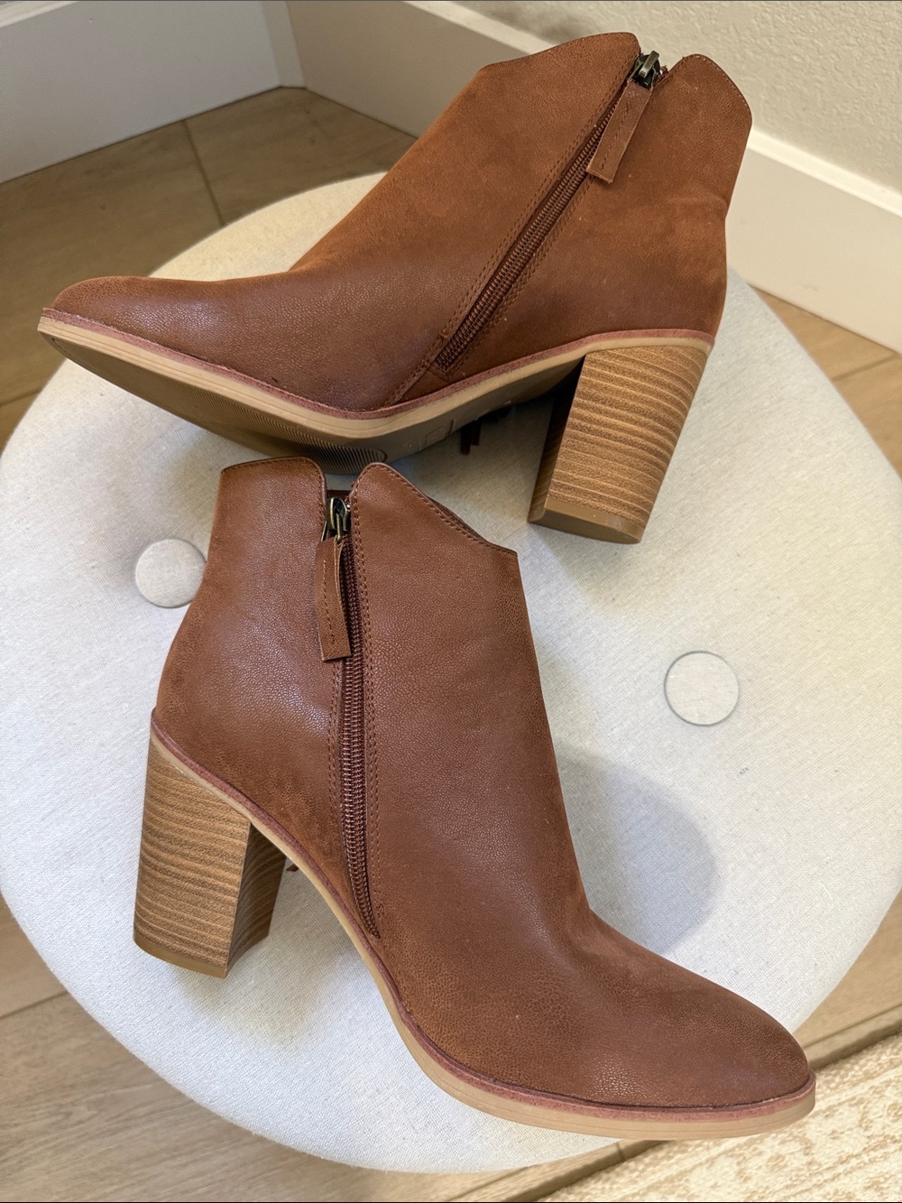 MIA Fringe Booties Tan Brown Gentle Use Women’s Size 10 Western Cowgirl - Picture 3 of 7